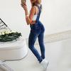 Womens Denim Overalls Jumpsuits and Rompers Skinny Slim Fit Jeans Long Jumpsuit Ripped Hole Pencil Pants Overalls