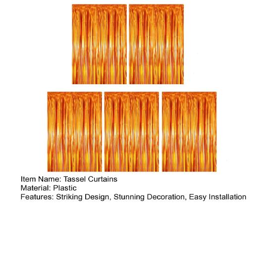 5 шт. Сверкающие фольгированные шторки с бахромой 1x2 м, металлический стримерный фон для свадьбы, дня рождения