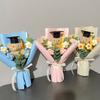 1Pc Party Decor DIY Plush Toy Mini Graduation Bouquet Student Gift Little Bear Knitted Sunflower Crochet Flower