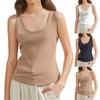Women's Solid Color Knitted Ribbed Vest Sexy Slim Top Bottoming Shirt