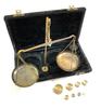 Exquisite Brass Weighing Scale, Apothecary Balance Scales, Brass Apothecary or Jewellery Balance Scale, With Wooden Velvet Box Scales