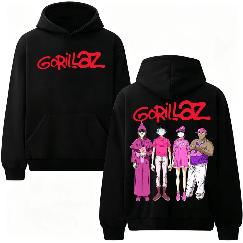 2026 Rock Band Gorillaz Russel Album Tour Merch Hoodie Men Women Fashion Gothic Harajuku Sweatshirt Warm Yet Not Bulky for Autumn & Winter