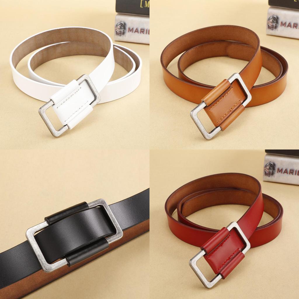 Casual Leather Belt For Women With Alloy Buckle And Highquality Leather For Pants Decoration