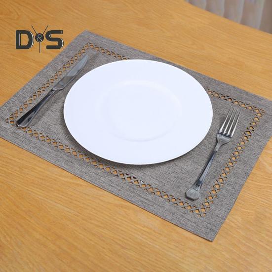 Водонепроницаемый коврик под приборы, геометрический, с выемкой, квадратной формы, утолщенный, термостойкий, нескользящий, для вечеринок, свадеб, банкетов, украшения стола, обеденного кухонного коврика
