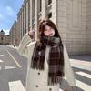 New Winter Korean Fashion All Match Scarf High End Atmosphere Scarf Thickened Plaid Tassel Warm British Scarf