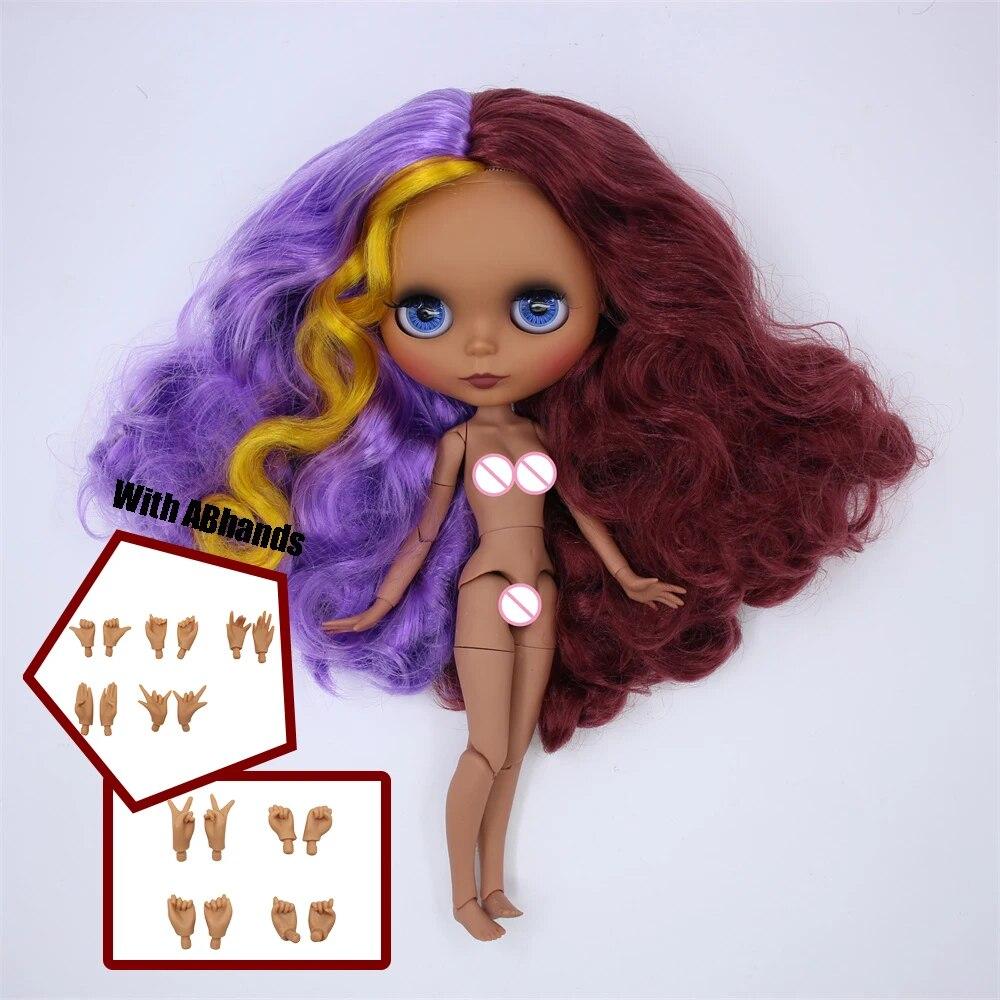 ICY DBS Blyth кукла шаровой шарнир, тело, разноцветные волосы, черная кожа, матовое лицо, телесная кукла и набор, кукла, игра-одевалка, подарок для девочки