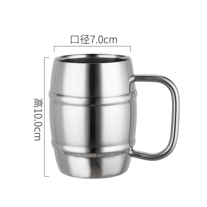 500/450ml Double Stainless Steel Beer Cup Outdoor Camping Western Coffee Cup With Handle Insulated Portable Water Cup Mugs