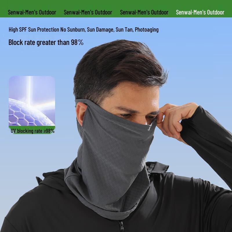 Senwai Summer Ice Silk Sun Protection Neck Gaiter & Arm Sleeves Set
