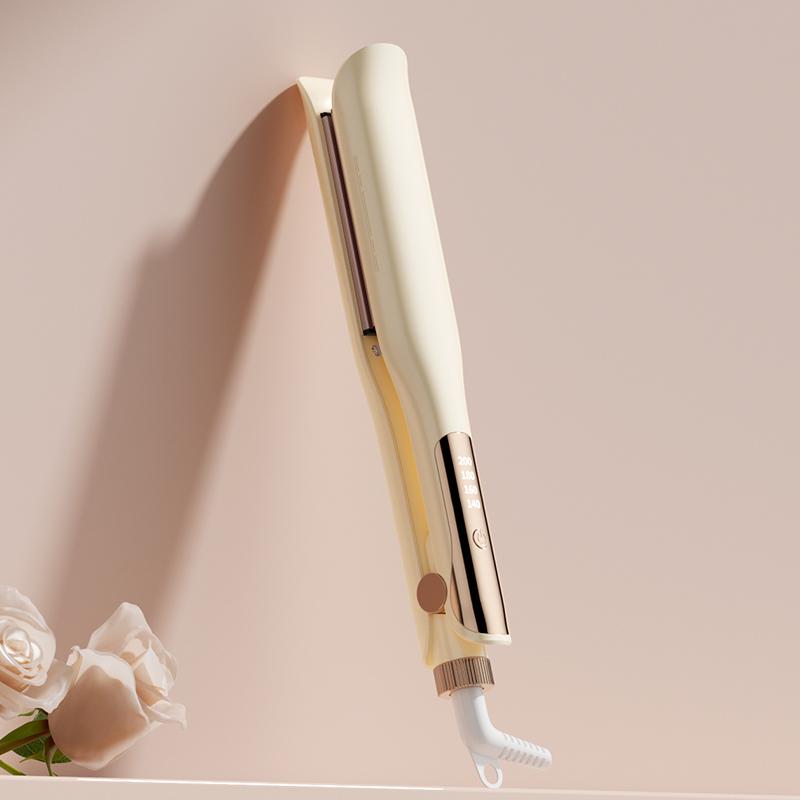 2-in-1 Hair Straightener Curling Iron Ceramic Plate Negative Ion Wide Plate Temperature Adjustable Hair Straightener