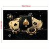 2D plane, elegant poker-themed background banner - Black and gold luxurious design, featuring poker cards and dice
