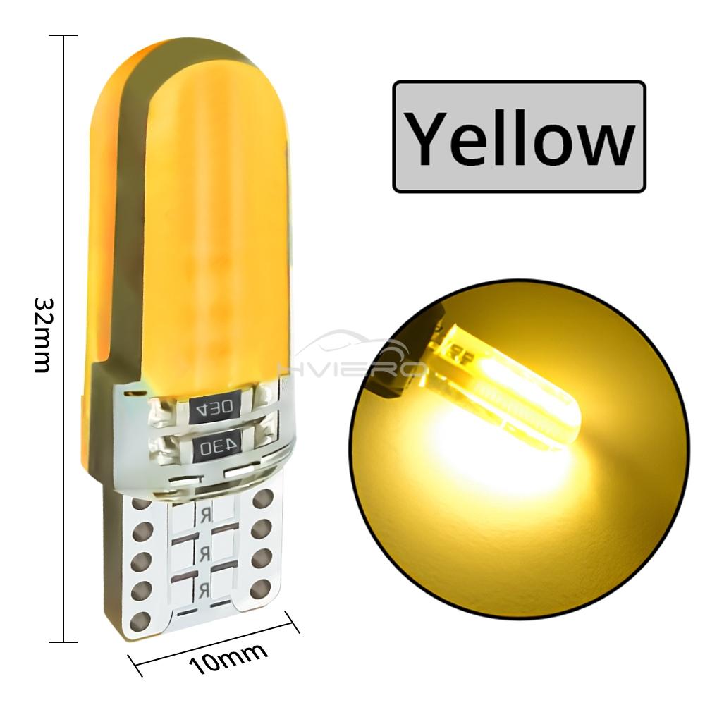 2/4/10pc T10 W5W COB LED Silicagel 194 Wedge Car Dome Reading Lamp Auto License Plate Bulb Side Marker Parking Turn Signal Light