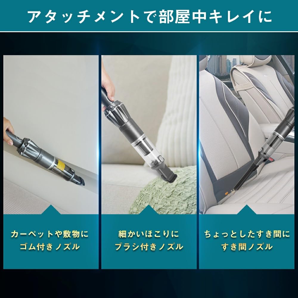 LNSOO Handy Cleaner Vacuum Cleaner Handy Cordless Car Vacuum Cleaner 15000pa Powerful Suction 30 Minutes Continuous Operation Compact Ultra Light