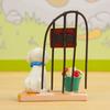 Small 3d Fresh Resin Cartoon Dog Display Figurine With Flower Basket Gift For