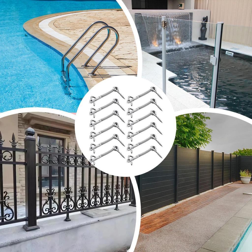 Набор защелок для сетчатой двери 12 штук Защелки для конфиденциальности из нержавеющей стали Подпружиненная защитная фурнитура для ванной комнаты, сарая, калитки бассейна, спа