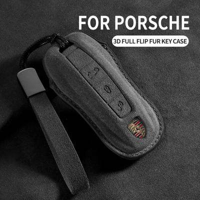 Чехол-кошелек из замши для автомобильного ключа Porsche 718 911 Panamera Cayenne Macan Boxster Cayman Защитный корпус для ключа автомобиля Аксессуары