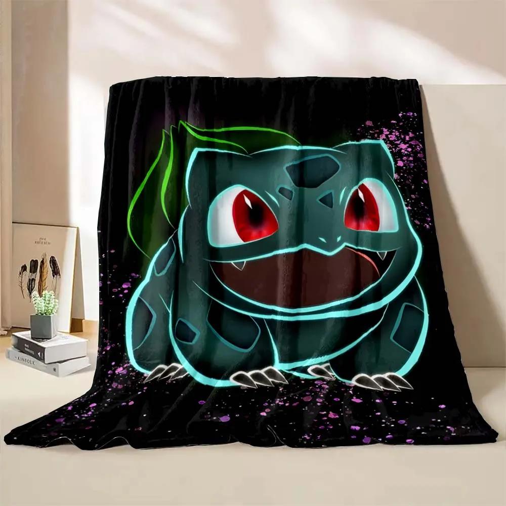 Cute Pokémon Bulbasaur Print Blanket Children Adult Blanket Soft Warm for Bed Sofa Travel Cover Blanket Children's Luxury Gifts
