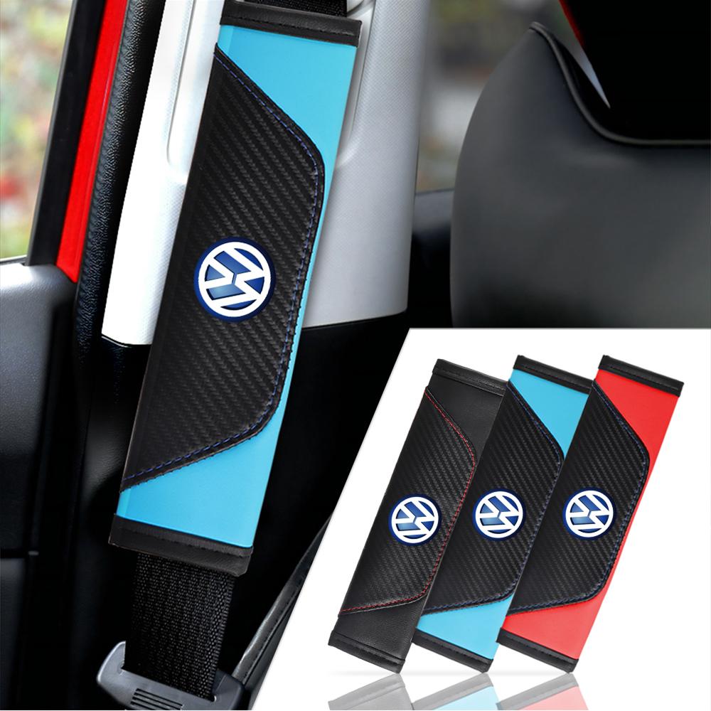 T30Car Seat Belt Cover Auto Cushion Safety Belts Shoulder Protection Valve Cap For Volkswagen MK4 GTI Golf 6 Motion Passat CC Jetta