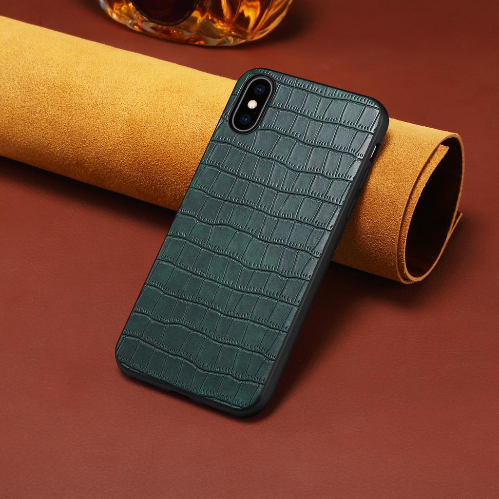 Чехол для мобильного телефона iPhone X/XS из ПУ кожи с текстурой крокодила + ПК + ТПУ задняя крышка