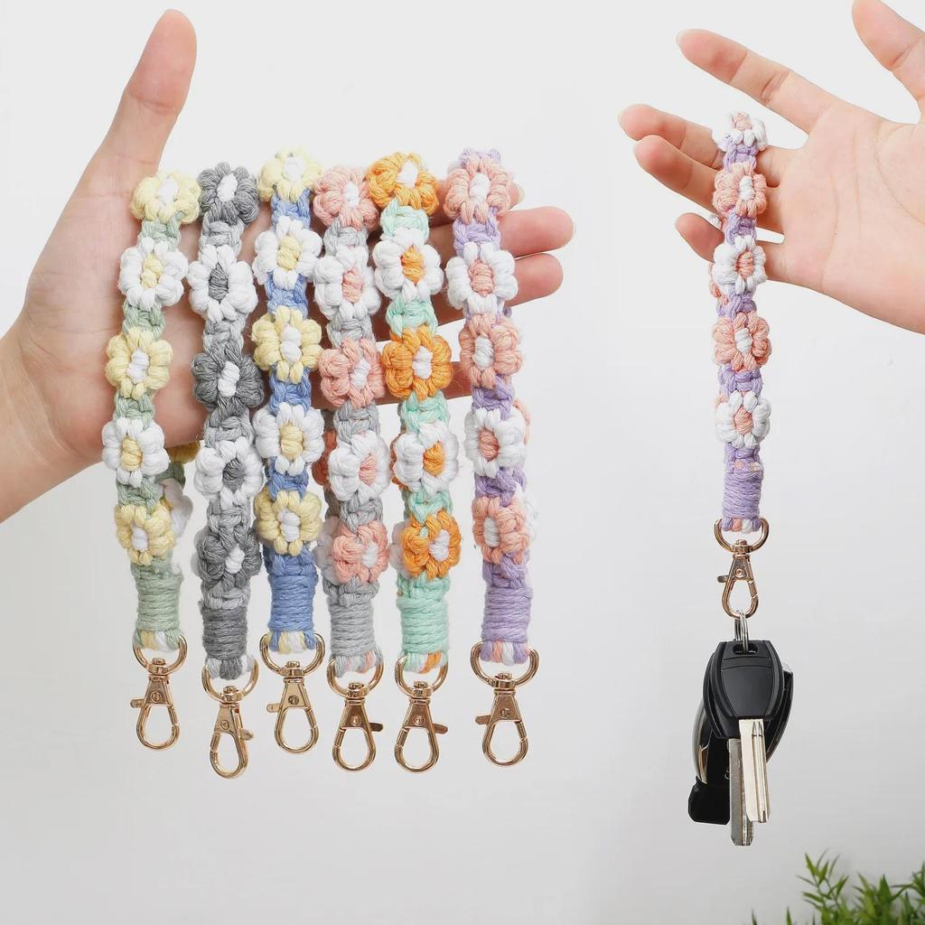 Bohemian Hand-Woven Daisy Phone Lanyard: Cross-Body & Neck Strap To Prevent Loss