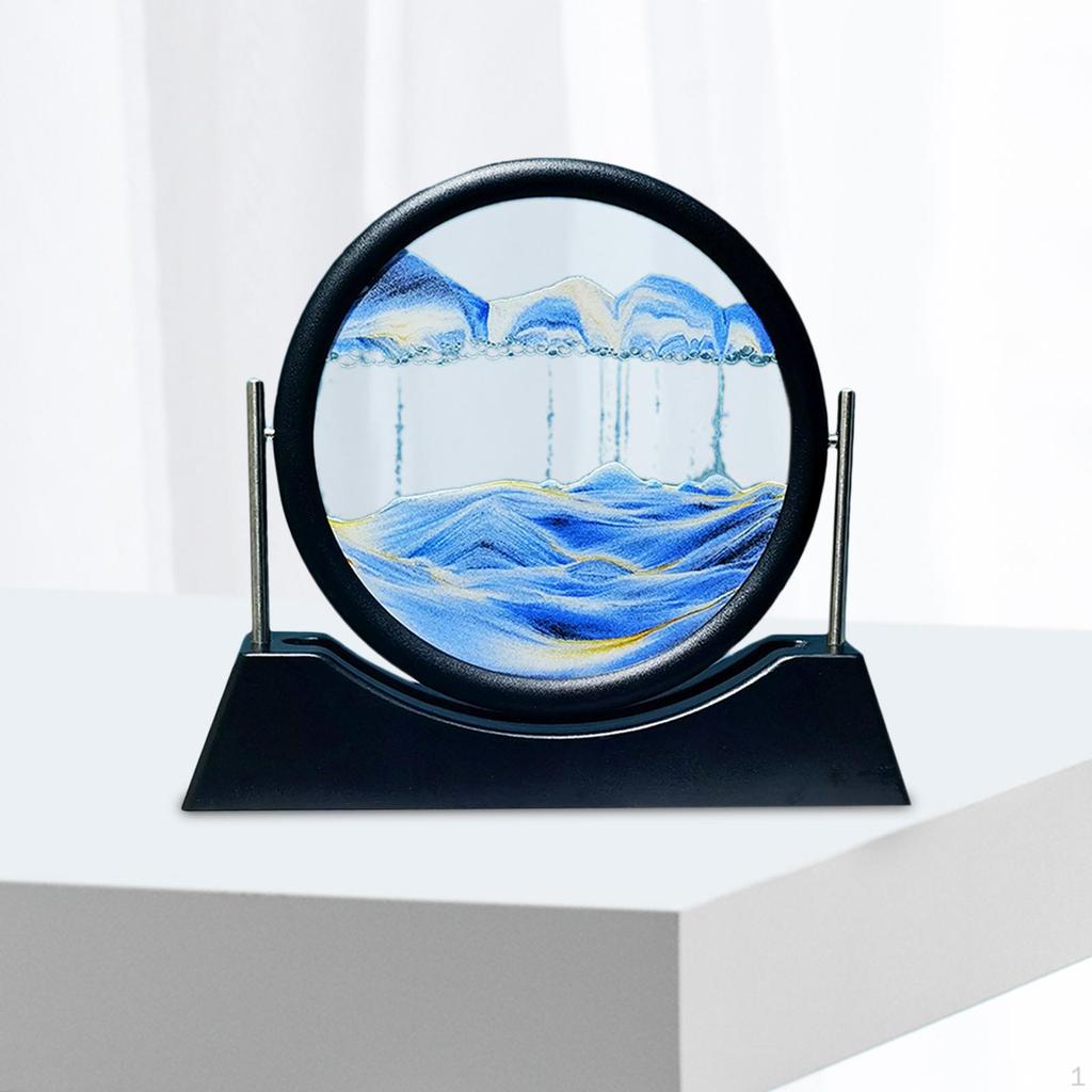 Picture Scenery Painting Landscape Round Art Toys Glass for Desktop Gift Study Room Adult Display