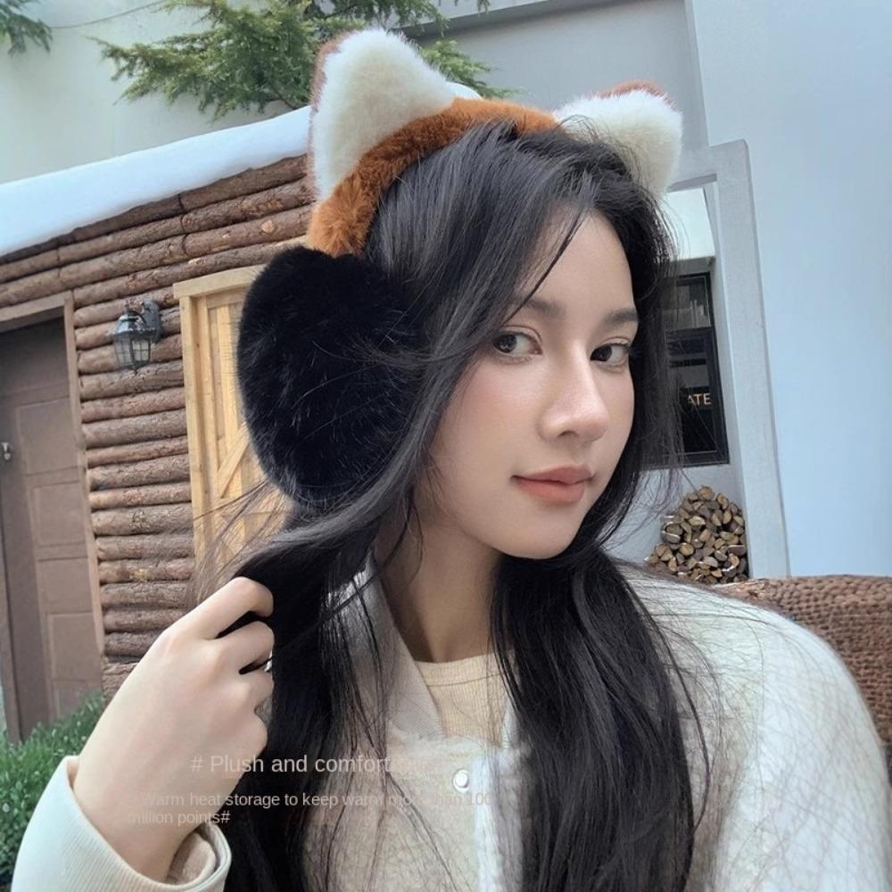 Мультяшные мультяшные наушники Ветрозащитная складная защита для ушей Удобная зимняя плюшевая шапка для ушей Студент