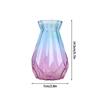 Gradient Glass Vase with Geometric Faceted Design Flower Vase for Wedding Centerpiece Arrangements Home Office Decor Floreros