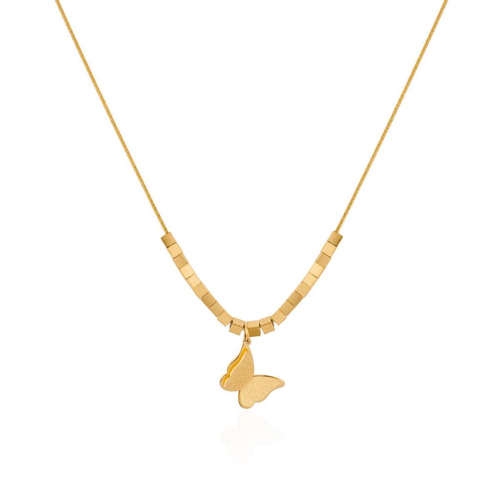 Комплект женских украшений из нержавеющей стали: Не тускнеющее ожерелье, серьги и кольцо - Модные аксессуары