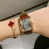 Fashion Square Watch, Simple Roman Temperament, Business Lady, Retro Temperament Belt Quartz Watch