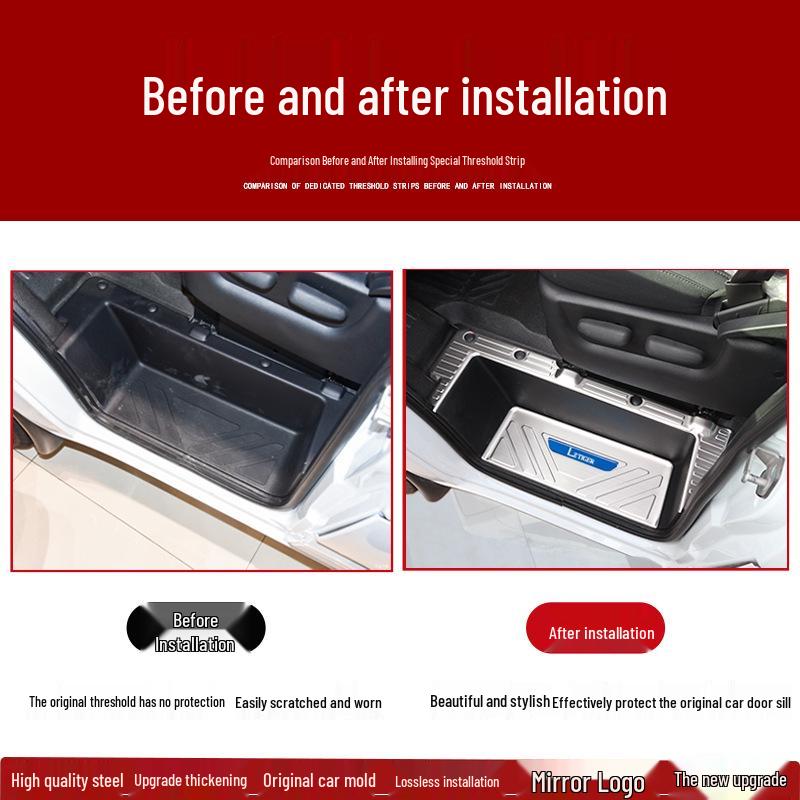 JMC Fushun Door Sill Strips: Stainless Steel Welcome Pedals for New Era Quan Shun V348