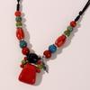 Ethnic Style Long Handmade Beaded Necklace Sweater Tourism Jewelry Necklace Colorful Ceramic Jewelry Stone Necklace
