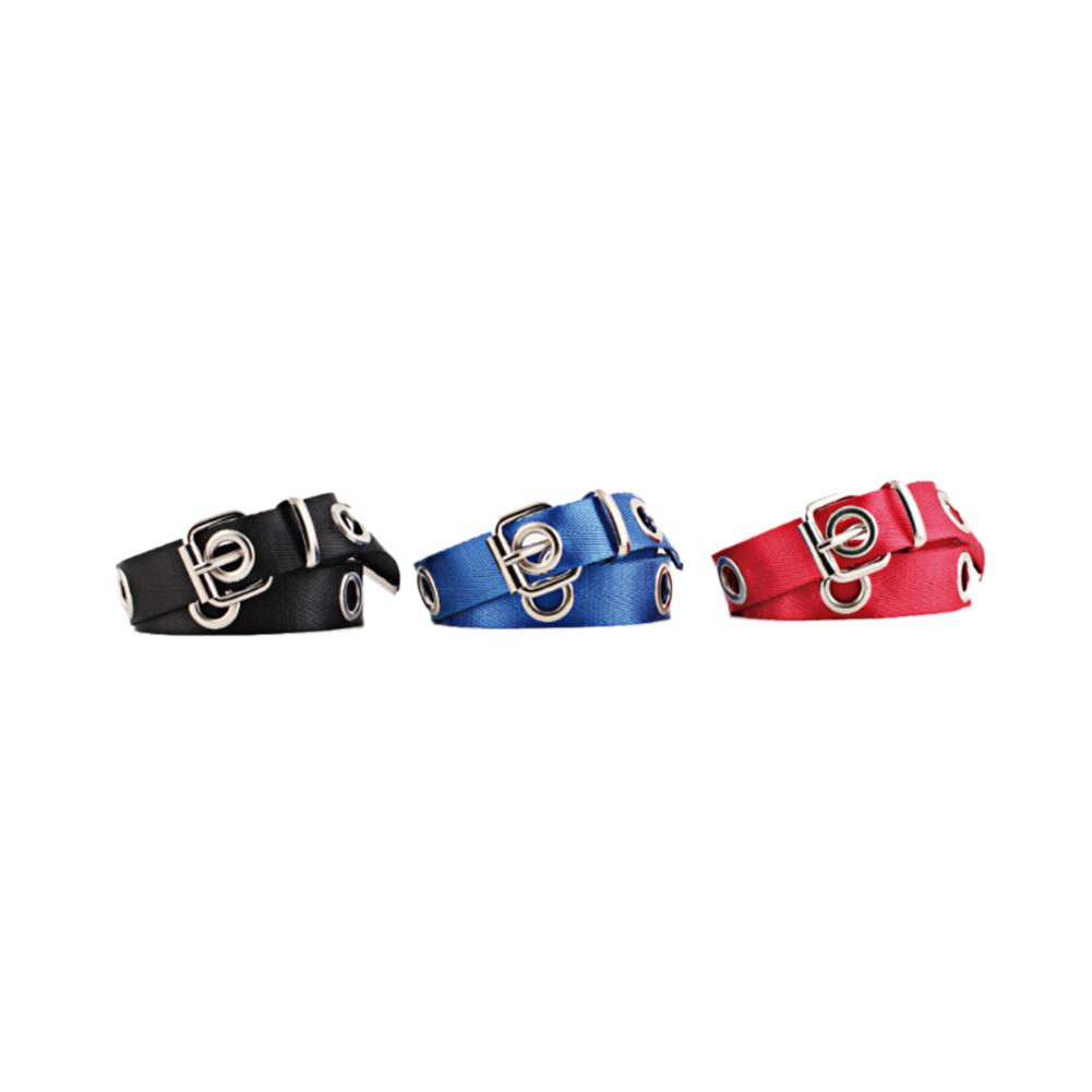 Women Fashion Lengthen Canvas Belt with Rectangle Metal Buckle