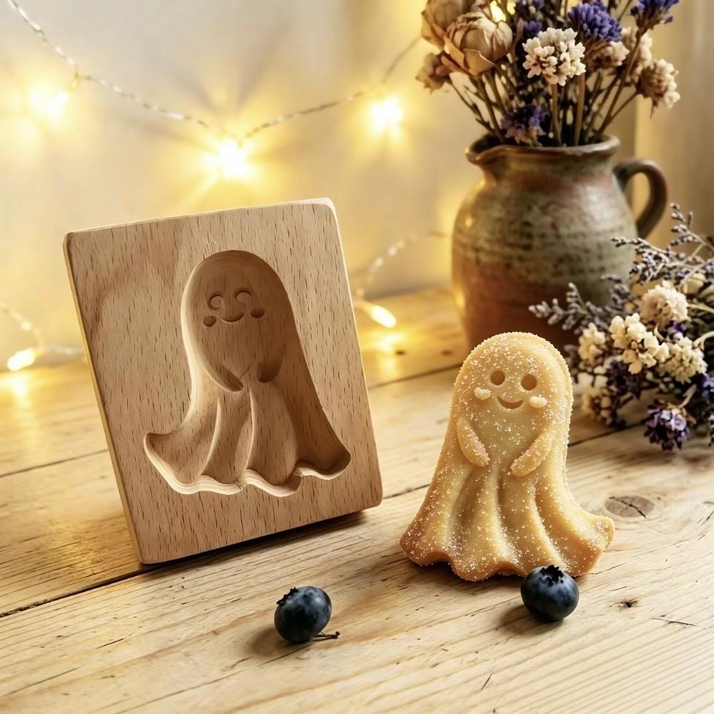 Baking Tools Wooden Cookie Mold Halloween Pumpkin Ghost Gingerbread Stamp Halloween