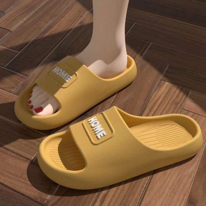 Letter Slippers Female Indoor Home Bathroom Thick Bottom Home Non-slip Sandals Women Out Wear Slippers