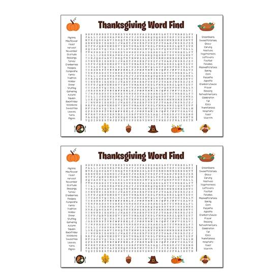 Плакат-размер Поиск слов День Благодарения Рождество Поиск слов Плакат Гигантский 36"X22" Настенная игра для семейного праздника