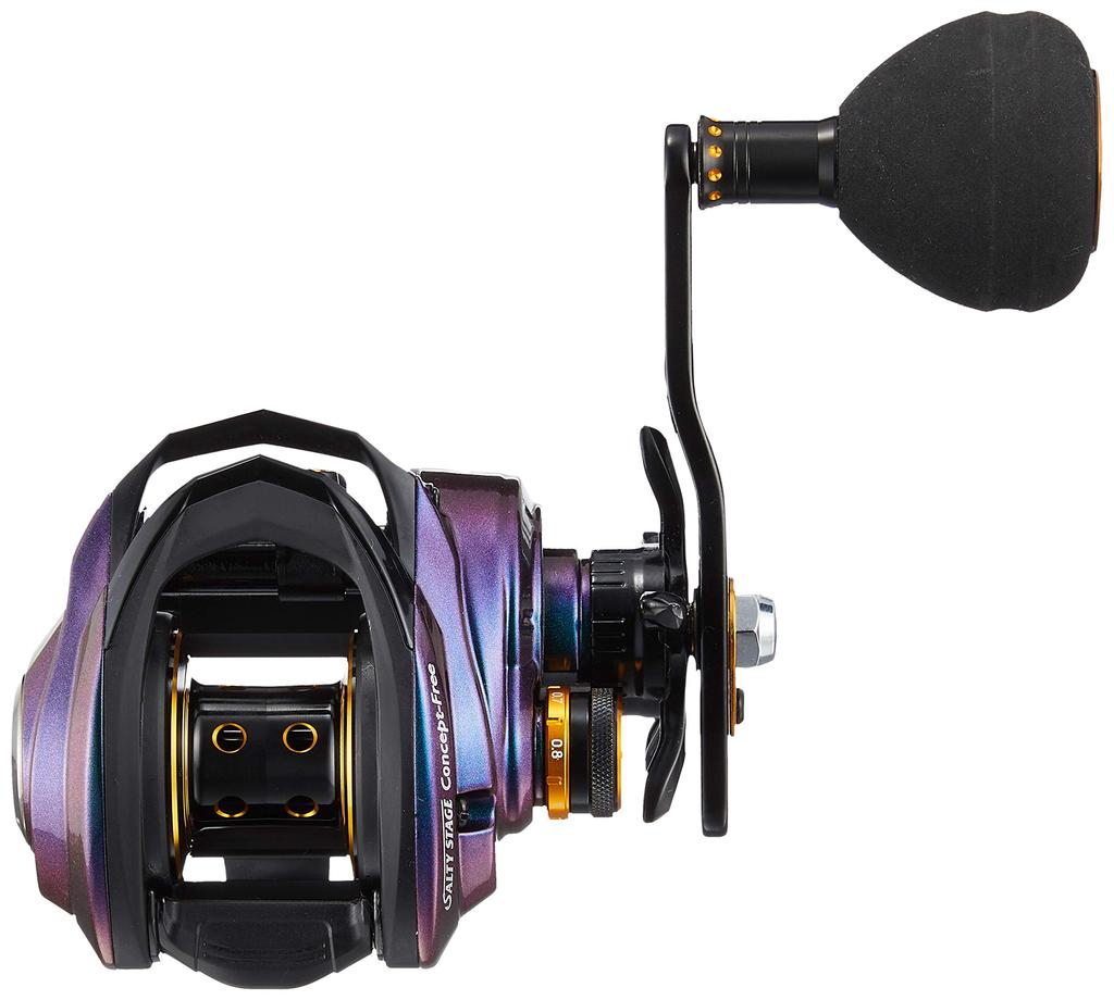 AbuGarcia SALTY STAGE Concept Free Мультипликаторная катушка с запасной шпулей и запасной силовой рукояткой, праворучная