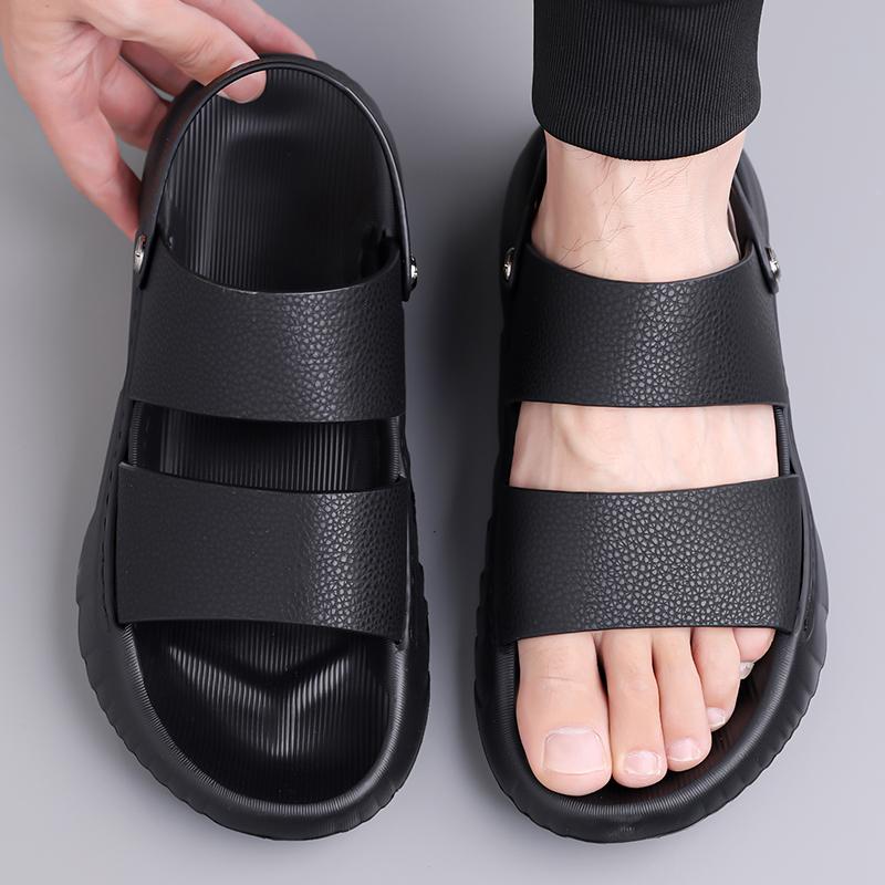 Fashion Minimalism Summer Men Soft High Quality Leisure Sandals Men's Outdoor Ventilation Lightweigh Non-slip Genuine Leather Sandals