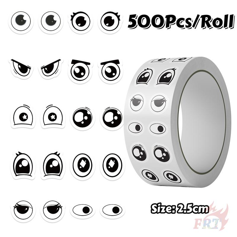 500Pcs/Roll Q Eyes Emoji Kids Rewards Stickers - DIY Scrapbooks Album Decor Sealing Label Decals