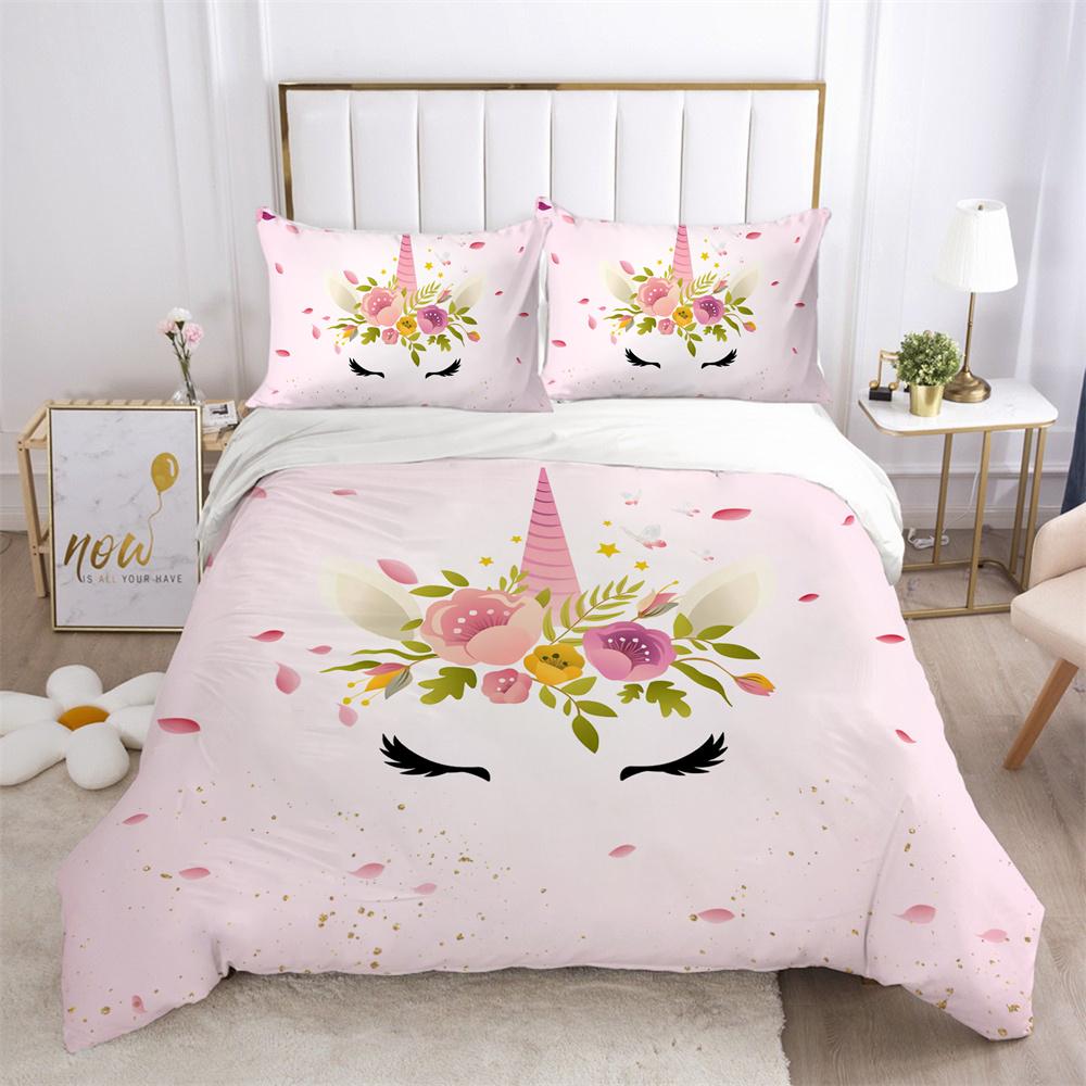 Комплект постельного белья с 3D принтом единорога, комплект постельного белья одного размера, высококачественный полиэстер, декор для детской спальни