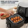 Silicone Air Fryer Basket With Lid Foldable Baking Pan Heat Resistant Reusable Oven Liner For Cake Microwave Cooking