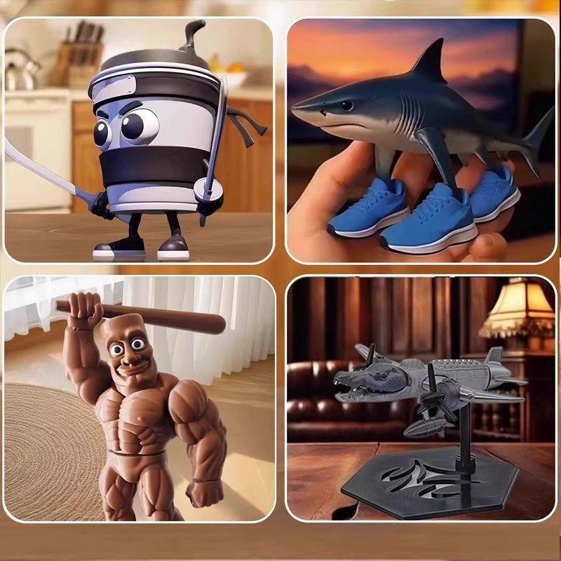 Новые игрушки Tung Tung Tung Sahur Балерина Капучино Фигурка Brainbot Аниме Тралалеро Тралала Акула Настольное украшение Игрушки Подарки