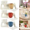 Face Flower Pot Planter Figure Art Statue Ornament Home Human Resin Decorative Potted with Drainage Hole Succulents Vase