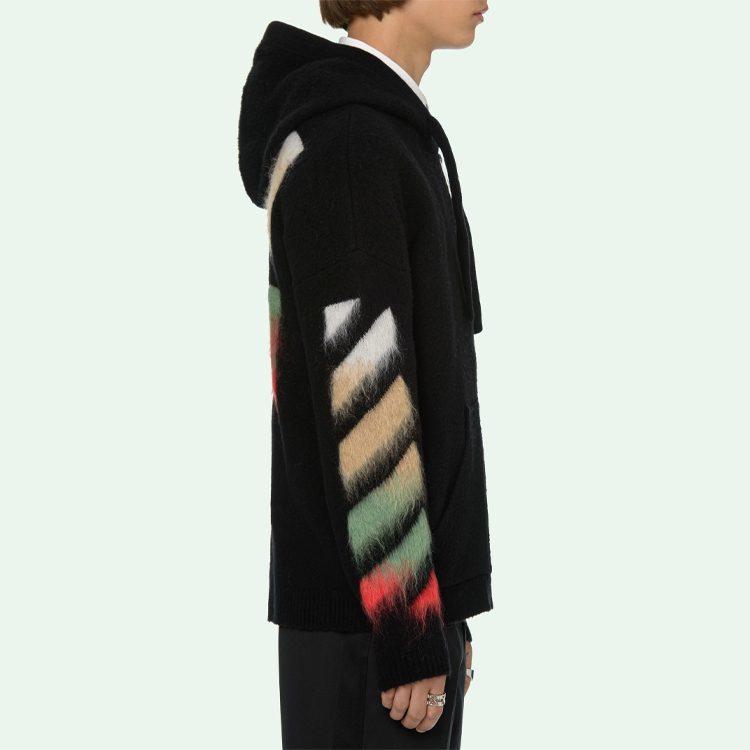OFF WHITE SS21 Толстовки Мужские Черные С Капюшоном Несъемный Умеренный Обычный OMHA037R21KNI0011084
