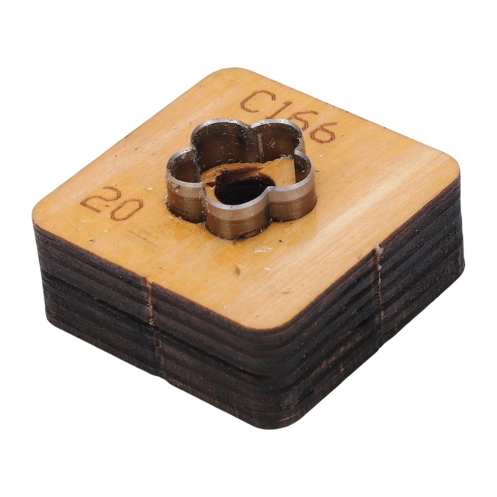 Leather Cutting Die with Wood Base Flower Shape Punching Mold for Keyring Making Crafting Projects