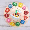 Color Sorting Hand-eye Clock Ability Coordination Cognitive Wooden Burrs-free Shape Color Sorting Clock Toys