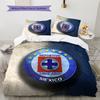 Cruz Azul Pattern Bedding Home Decoration Birthday Gift (1 * duvet cover + 2 * pillowcase, without core)