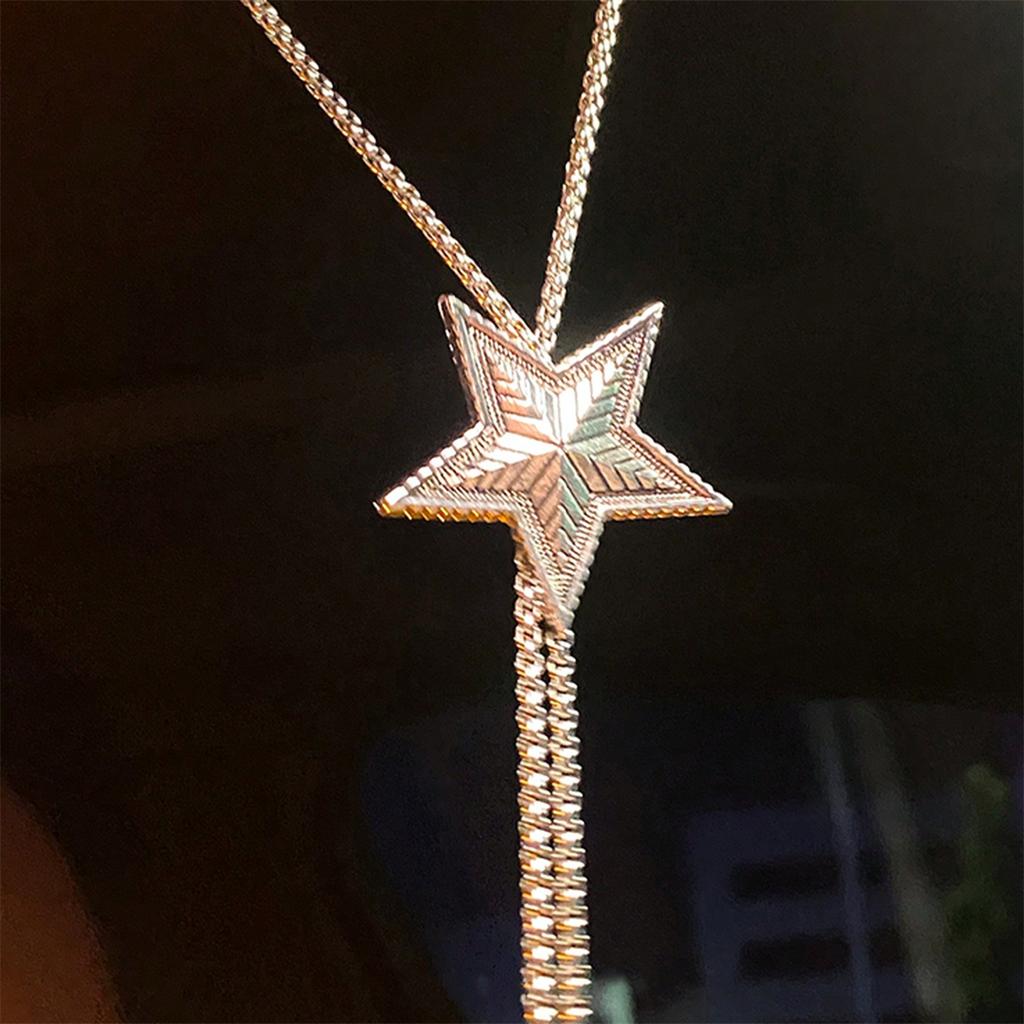 Регулируемая длина, пятиконечная звезда, кулон из сплава, ожерелье, модный женский аксессуар для повседневного глэма