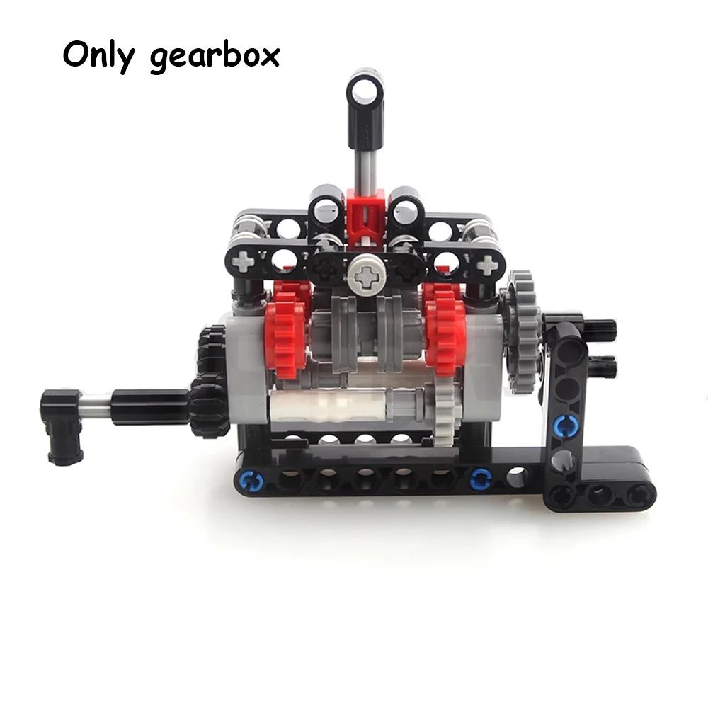 MOC High-tech 4 Speed Gearbox Model DIY Transmission Kit Compatible With Legoeds M Motor 8883 Power Functions Building Blocks