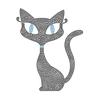 Transfert thermocollant clou et strass Chat 18,5x15 cm