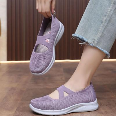 Женская спортивная обувь большого размера с дышащими нескользящими вставками и полиуретановой подошвой