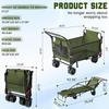2-in-1 Folding Wagon Cart, 650lb Capacity, All-Terrain Wheels w/Brakes & Side Pockets (Army Green)